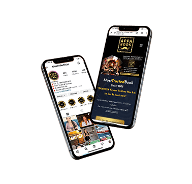 insta id and website interface in phone design